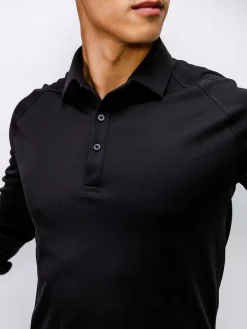 New Black Men'S Apollo Raglan Long Sleeve Polo Men'S Polos, Tees & Henleys