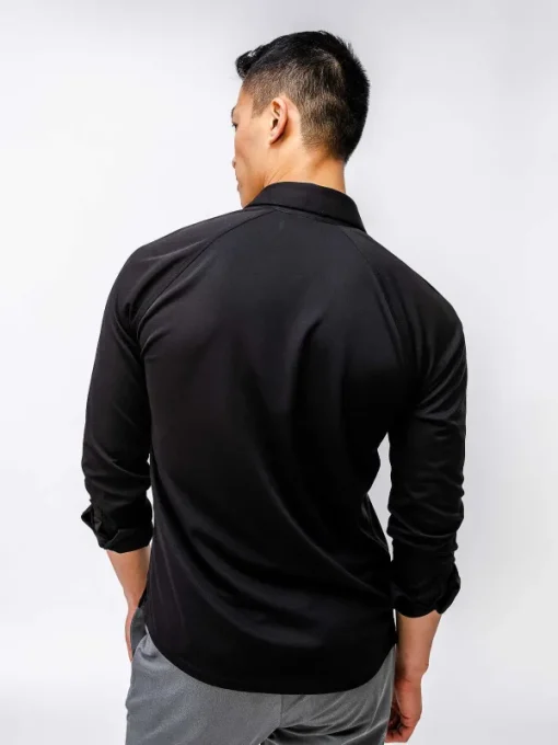 New Black Men'S Apollo Raglan Long Sleeve Polo Men'S Polos, Tees & Henleys