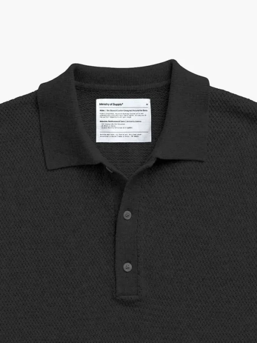 Cheap Black Men'S Labs Atlas Short Sleeve Knit Polo Men'S Polos, Tees & Henleys
