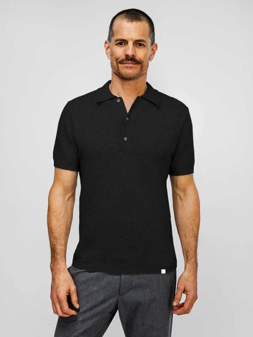 Cheap Black Men'S Labs Atlas Short Sleeve Knit Polo Men'S Polos, Tees & Henleys