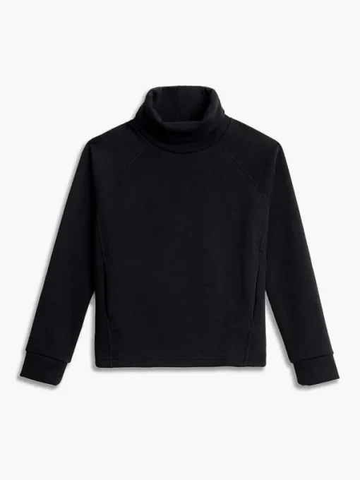 Outlet Black Women'S Hybrid Fleece Funnel Neck Women'S Underwear & Socks