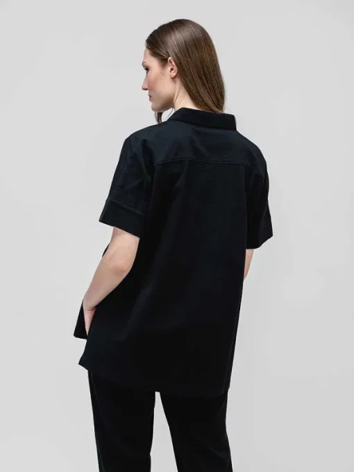 Outlet Black Women'S Hybrid Seersucker Short Sleeve Shirt Women'S Shirts