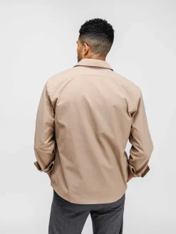 Sale British Tan Men'S Pace Poplin Overshirt Men'S Shirts