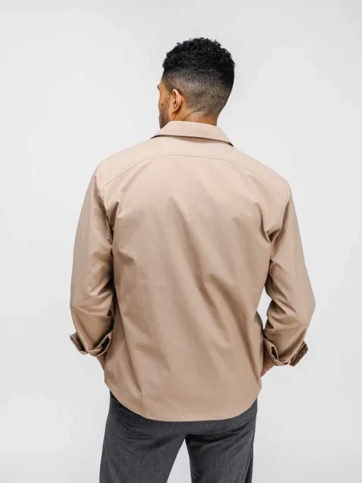 Sale British Tan Men'S Pace Poplin Overshirt Men'S Shirts