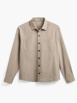 Sale British Tan Men'S Pace Poplin Overshirt Men'S Shirts