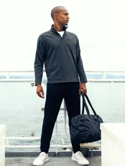 Hot Charcoal Heather Men'S Fusion Double-Knit 1/4 Zip Men'S Sweatshirts & Sweaters