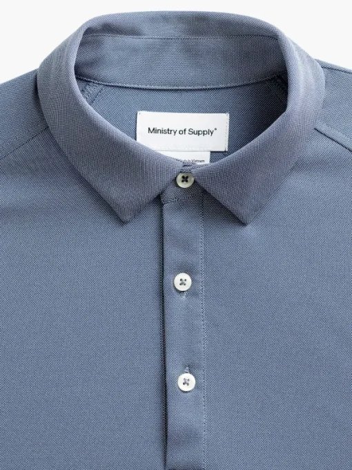 Sale City Blue Men'S Apollo Raglan Long Sleeve Polo Men'S Polos, Tees & Henleys