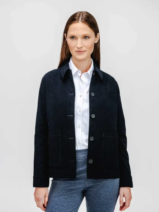 New Dark Navy Women'S Kinetic Corduroy Chore Coat Women'S Sweatshirts & Sweaters