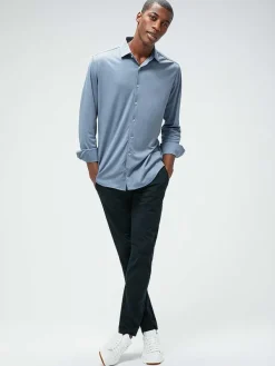 Shop Deep Sky Blue Oxford (Brushed) Men'S Apollo Dress Shirt Men'S Shirts