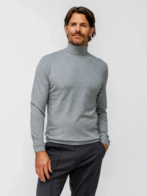Flash Sale Grey Heather Men'S Atlas Air Turtleneck Men'S Sweatshirts & Sweaters