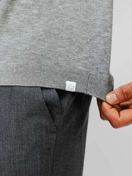 Best Grey Heather Men'S Atlas Air Polo Sweater Men'S Sweatshirts & Sweaters