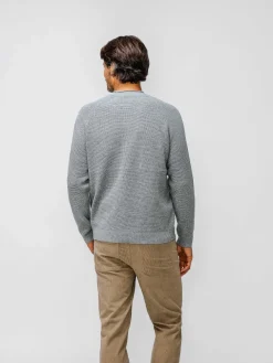 Cheap Grey Heather Men'S Atlas Waffle Roll Neck Sweater Men'S Sweatshirts & Sweaters