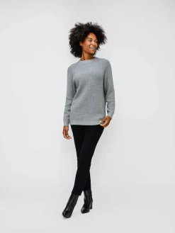 Best Sale Grey Heather Women'S Atlas Waffle Sweater Women'S Underwear & Socks