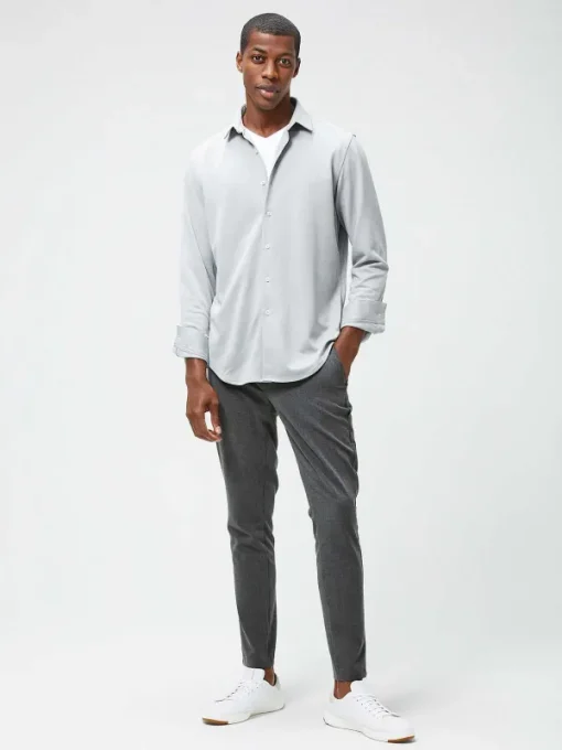 Sale Grey White Heather (Brushed) Men'S Apollo Dress Shirt (Previous Generation) Men'S Shirts