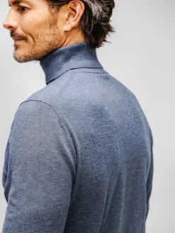 Cheap Indigo Heather Men'S Atlas Air Turtleneck Men'S Sweatshirts & Sweaters