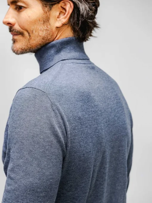 Cheap Indigo Heather Men'S Atlas Air Turtleneck Men'S Sweatshirts & Sweaters