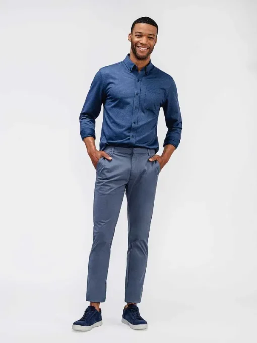 Best Indigo Stripe Men'S Previous Generation Hybrid Button-Down Men'S Shirts