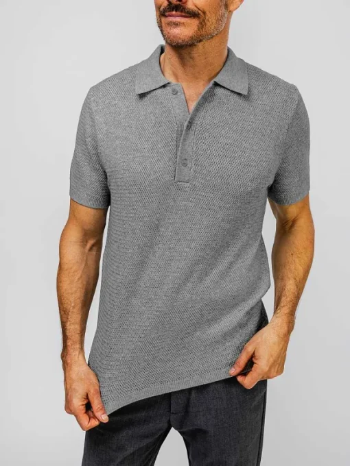 Clearance Mercury Grey Heather Men'S Labs Atlas Short Sleeve Knit Polo Men'S Polos, Tees & Henleys