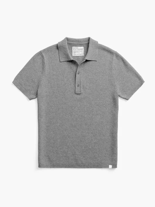 Clearance Mercury Grey Heather Men'S Labs Atlas Short Sleeve Knit Polo Men'S Polos, Tees & Henleys