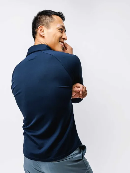 Outlet Navy Men'S Apollo Raglan Long Sleeve Polo Men'S Polos, Tees & Henleys