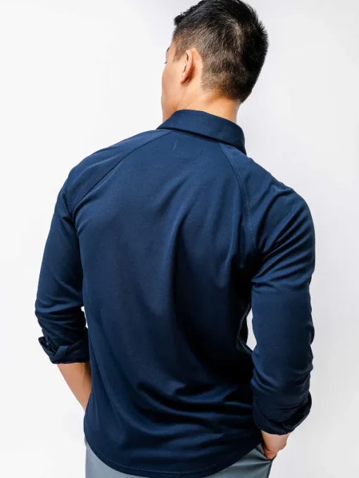 Outlet Navy Men'S Apollo Raglan Long Sleeve Polo Men'S Polos, Tees & Henleys