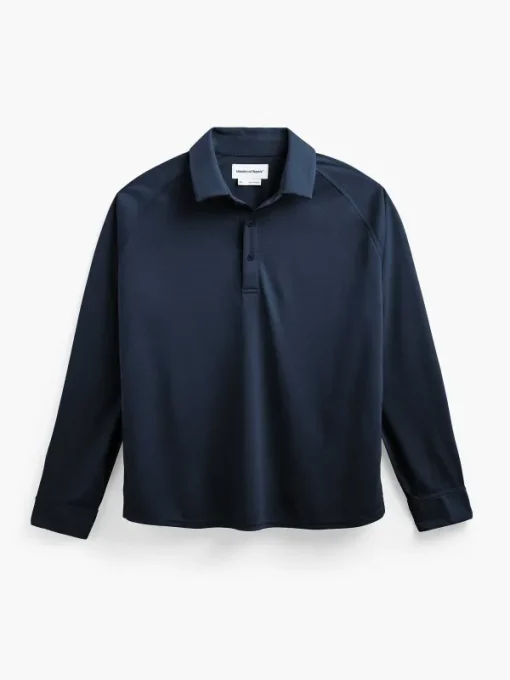 Outlet Navy Men'S Apollo Raglan Long Sleeve Polo Men'S Polos, Tees & Henleys