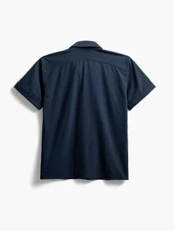 Clearance Navy Men'S Hybrid Seersucker Short Sleeve Shirt Men'S Shirts