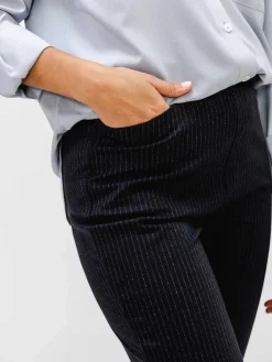 Store Navy Pinstripe Women'S Previous Generation Fusion Straight Leg Pant Women'S Pants & Shorts