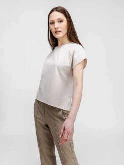Best Oatmeal/Oatmeal Heather Women'S Fusion Double-Knit Reversible Tee Women'S Shirts