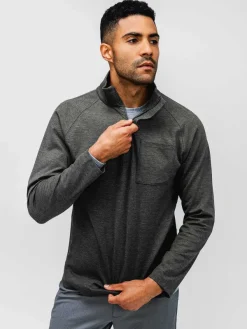 Discount Olive Heather Men'S Fusion Double-Knit 1/4 Zip Men'S Sweatshirts & Sweaters