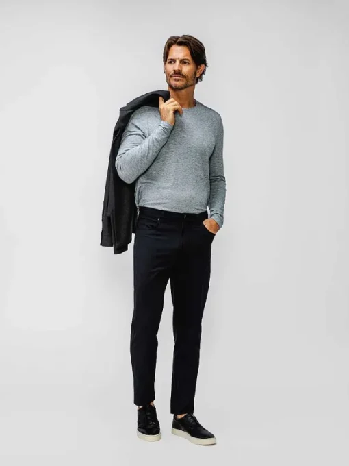 New Pale Grey Heather Men'S Composite Merino Long Sleeve Tee Men'S Polos, Tees & Henleys