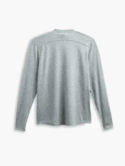 New Pale Grey Heather Men'S Composite Merino Long Sleeve Tee Men'S Polos, Tees & Henleys