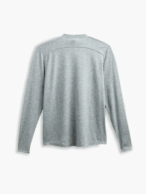 New Pale Grey Heather Men'S Composite Merino Long Sleeve Tee Men'S Polos, Tees & Henleys