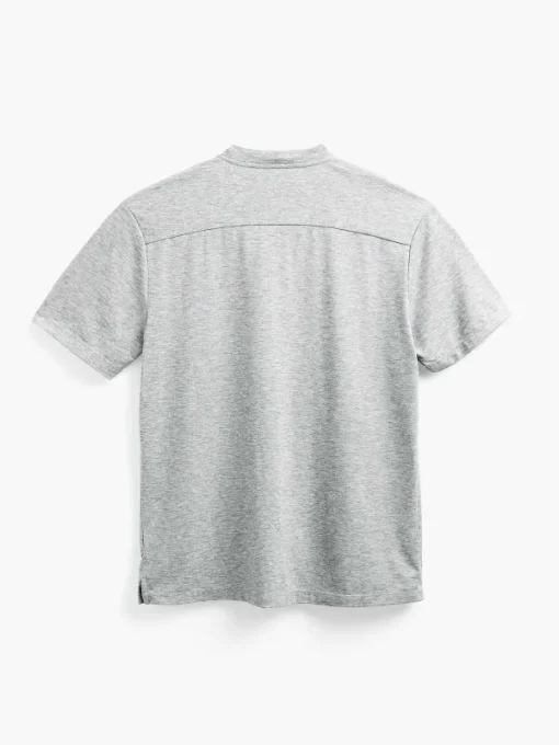 Fashion Pale Grey Heather Men'S Composite Merino Short Sleeve Henley Men'S Polos, Tees & Henleys