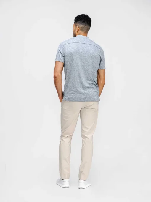 Fashion Pale Grey Heather Men'S Composite Merino Short Sleeve Henley Men'S Polos, Tees & Henleys