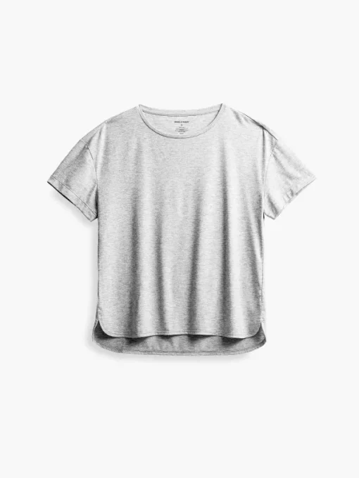 Online Pale Grey Heather Women'S Composite Merino Boxy Tee Women'S Shirts