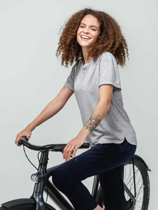 Online Pale Grey Heather Women'S Composite Merino Boxy Tee Women'S Shirts