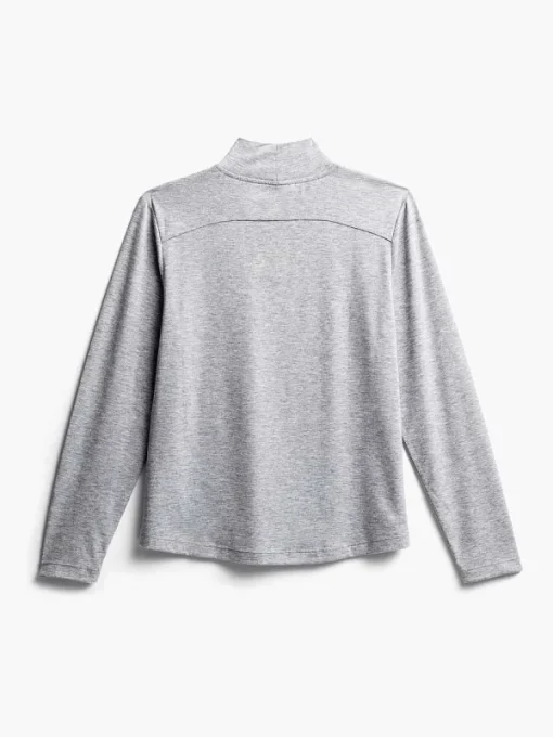 Shop Pale Grey Heather Women'S Composite Merino Mock Neck Women'S Shirts