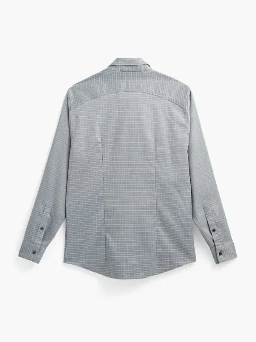 New Platinum Grey Grid Men'S Aerozero° Dress Shirt Men'S Shirts