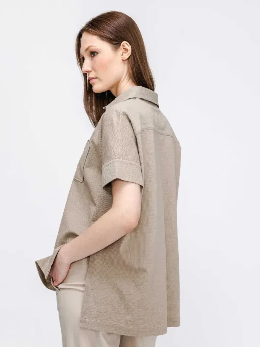 Hot Sand Women'S Hybrid Seersucker Short Sleeve Shirt Women'S Shirts