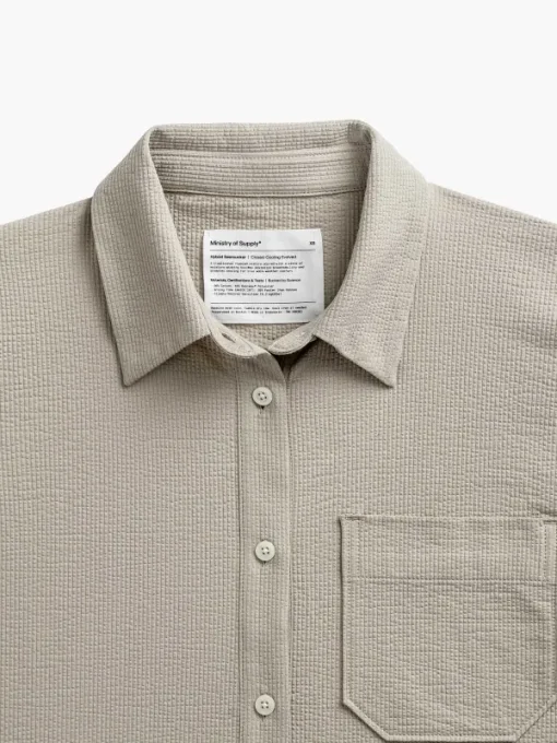 Hot Sand Women'S Hybrid Seersucker Short Sleeve Shirt Women'S Shirts