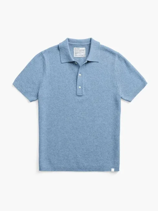 Cheap Sky Blue Men'S Labs Atlas Short Sleeve Knit Polo Men'S Polos, Tees & Henleys