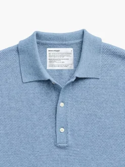 Cheap Sky Blue Men'S Labs Atlas Short Sleeve Knit Polo Men'S Polos, Tees & Henleys
