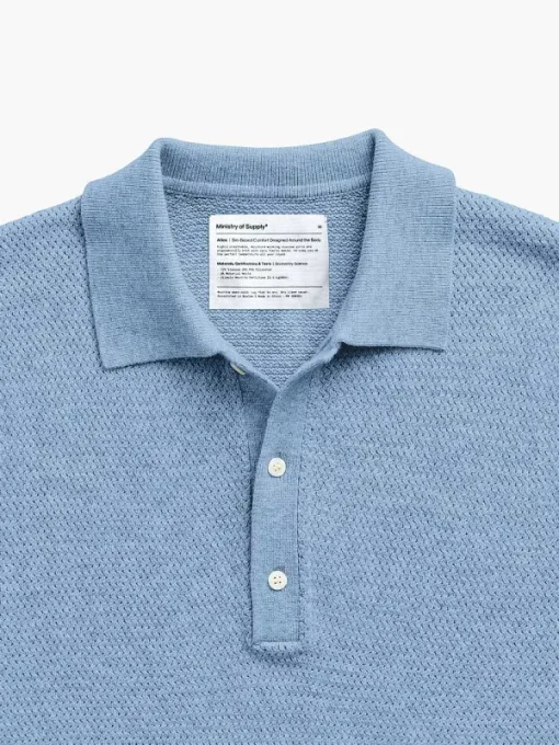 Cheap Sky Blue Men'S Labs Atlas Short Sleeve Knit Polo Men'S Polos, Tees & Henleys