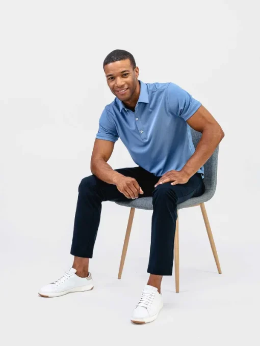 Hot Steel Blue Men'S Apollo Polo Men'S Polos, Tees & Henleys