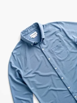 New Steel Blue Men'S Apollo Raglan Sport Shirt Men'S Shirts