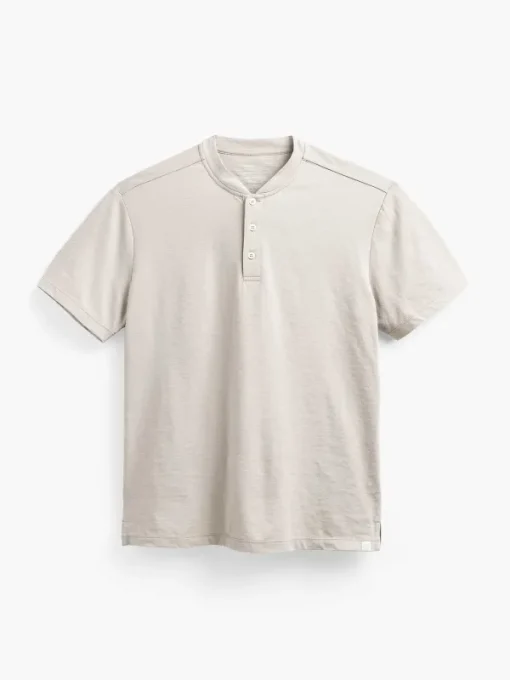Best Sale Taupe Men'S Composite Merino Short Sleeve Henley Men'S Polos, Tees & Henleys